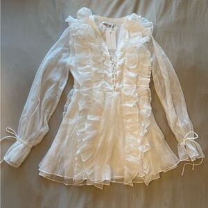 Endless Rose White Ruffle Mini Dress